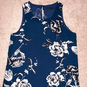 Cotton On XS navy floral sleeveless top